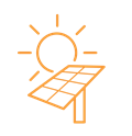 Ikona snižování emisí - solární panel